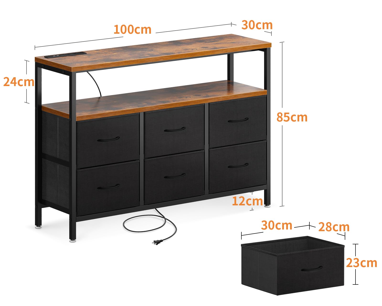 Amazon｜AODK チェスト タンス 収納ケース 布製 木製天板付き